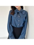 【スナイデル/SNIDEL】のボウタイシャツ 人気、トレンドファッション・服の通販 founy(ファニー) ファッション Fashion レディースファッション Fashion for Women トップス・カットソー Cut & Sew Tops シャツ・ブラウス・オフィスカジュアル Elegant Blouses & Button-Ups インディゴ Indigo Denim ウェーブ Wavy Pattern コンパクト Compact, Small Size シンプル Simple, Minimal ストライプ Stripe, Striped Pattern ストレート Straight, Straight Cut デニム Denim, Jeans Material 無地 Plain, Solid Color おすすめ Recommended / Our Picks thumbnail IND[088]|ID: prp329100004668349 ipo3291000000033757940