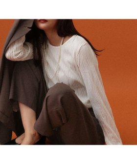 【グローバルワーク/GLOBAL WORK】 MATINEE LINE/ナミナミストライプ長袖プルオーバー/583880人気、トレンドファッション・服の通販 founy(ファニー) ファッション Fashion レディースファッション Fashion for Women トップス・カットソー Cut & Sew Tops カジュアルプルオーバー・ニットトップス Pullovers & Knit Tops / Casual Pullovers おすすめ Recommended / Our Picks カットソー Cut and Sewn Top ジャケット Jacket, Outerwear ストライプ Stripe, Striped Pattern ストレッチ Stretch, Stretchy Fabric フェミニン Feminine, Girly ボトム Bottoms, Lower Wear ロング Long, Long-Length 半袖 Short Sleeve, Half Sleeve 長袖 Long Sleeve, Full Sleeve |ID:prp329100004668397