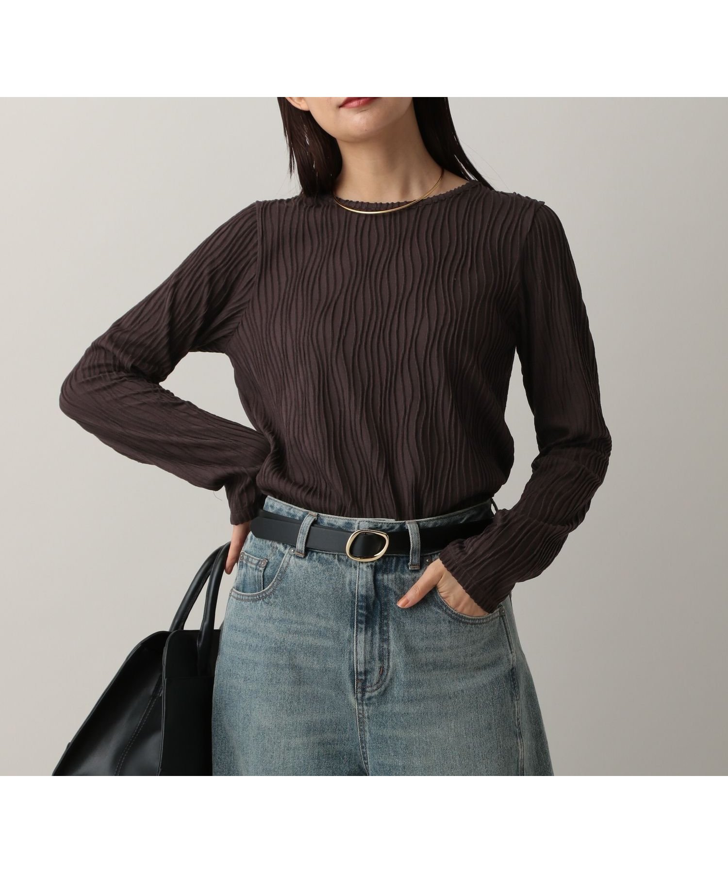 【グローバルワーク/GLOBAL WORK】のMATINEE LINE/ナミナミストライプ長袖プルオーバー/583880 インテリア・キッズ・メンズ・レディースファッション・服の通販 founy(ファニー) ファッション Fashion レディースファッション Fashion for Women トップス・カットソー Cut & Sew Tops カジュアルプルオーバー・ニットトップス Pullovers & Knit Tops / Casual Pullovers おすすめ Recommended / Our Picks カットソー Cut and Sewn Top ジャケット Jacket, Outerwear ストライプ Stripe, Striped Pattern ストレッチ Stretch, Stretchy Fabric フェミニン Feminine, Girly ボトム Bottoms, Lower Wear ロング Long, Long-Length 半袖 Short Sleeve, Half Sleeve 長袖 Long Sleeve, Full Sleeve ブラウン58|ID: prp329100004668397 ipo3291000000034508306