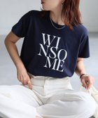 【リベリー/Riberry】のWINSOMEプリントレタリングTシャツ/綿100% ネイビー|ID: prp329100004668407 ipo3291000000033835298