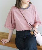 【ディスコート/Discoat】の【WEB限定】ボーダービッグ半袖Tシャツ ピンク|ID: prp329100004671881 ipo3291000000033771665