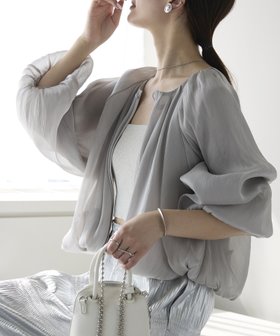 【プレフェリール/PREFERIR】のラメ楊柳バルーンスリーブボレロ 人気、トレンドファッション・服の通販 founy(ファニー) ファッション Fashion レディースファッション Fashion for Women アウター Coat / Outerwear Collection ボレロ・ショート丈ジャケット / ドレス羽織りに Boleros & Short Jackets スリーブ Sleeve, Long Sleeve / Short Sleeve テクスチャー Texture, Textured Fabric フェミニン Feminine, Girly |ID:prp329100004672020