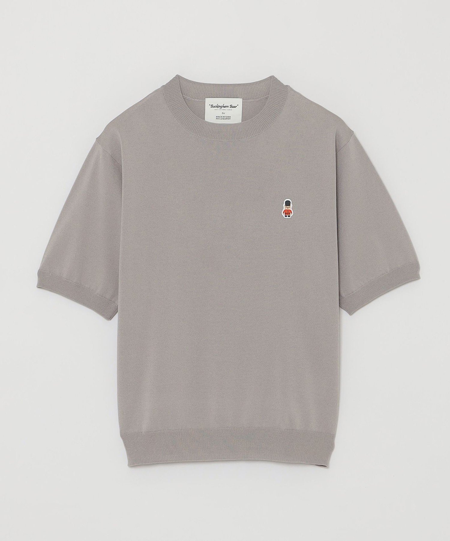 【マッキントッシュ フィロソフィー/MACKINTOSH PHILOSOPHY】の【WEB 一部店舗限定】バッキンガムベア ハーフスリーブニット インテリア・キッズ・メンズ・レディースファッション・服の通販 founy(ファニー) 　ファッション　Fashion　レディースファッション　Fashion for Women　トップス・カットソー　Cut & Sew Tops　ニット　Knit Tops & Sweaters　おすすめ　Recommended / Our Picks　アンサンブル　Ensemble Set　カーディガン　Cardigan, Knitwear　キャラクター　Character, Licensed Characters　シンプル　Simple, Minimal　ロンドン　London Style, British Inspired　ワンポイント　One Point, Statement Accent　半袖　Short Sleeve, Half Sleeve　夏　Summer　春　Spring　秋　Autumn　チャコールグレー|ID: prp329100004672039 ipo3291000000033772144