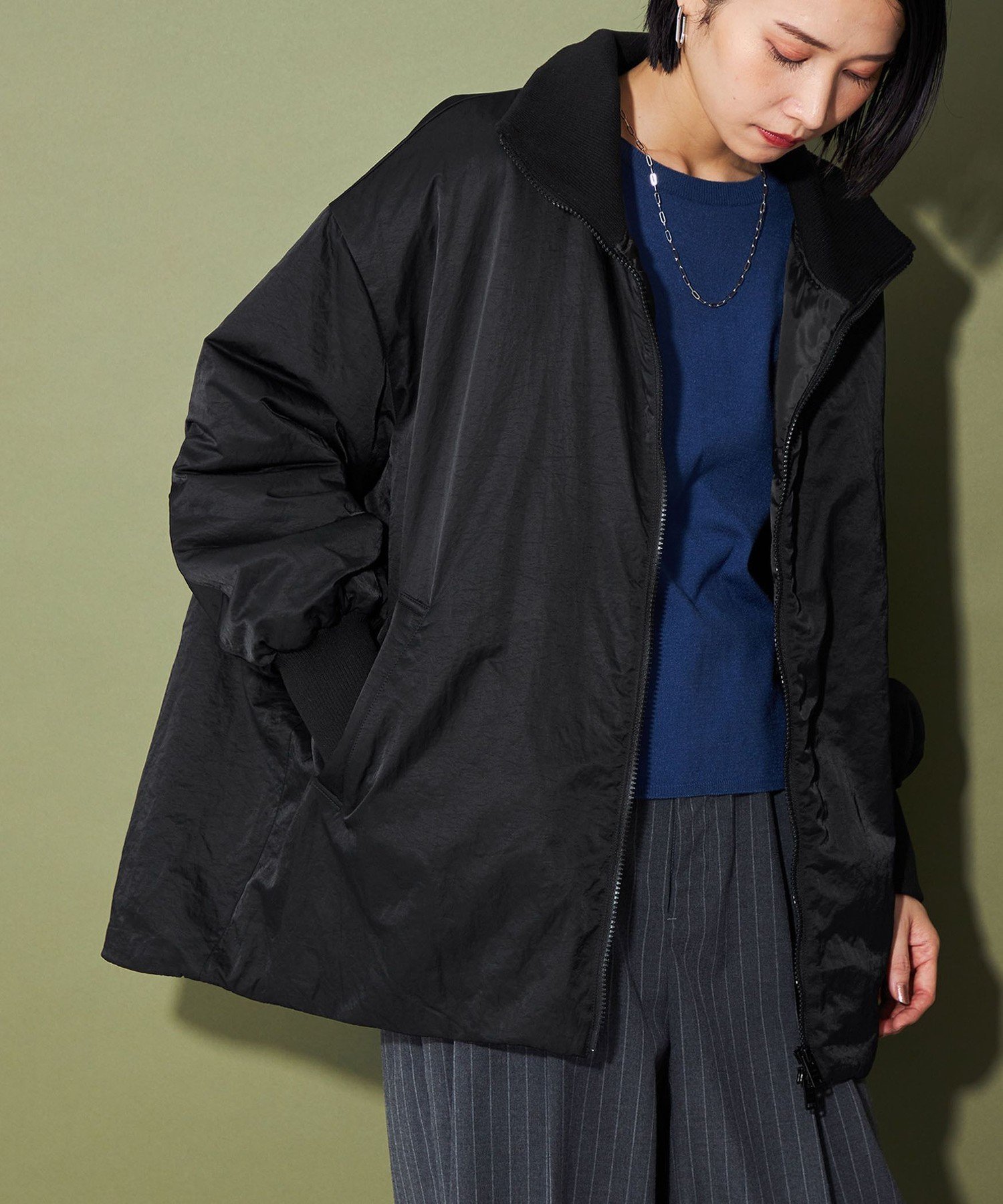 【ユナイテッドアローズ/UNITED ARROWS】のCITEN パデッドスタンドコート インテリア・キッズ・メンズ・レディースファッション・服の通販 founy(ファニー) 　ファッション　Fashion　レディースファッション　Fashion for Women　アウター　Coat / Outerwear Collection　コート・ロングコート・ピーコート　Long Coats, Peacoats & More　シンプル　Simple, Minimal　スタンド　Stand Collar, Upright Stand　スピンドル　Spindle, Drawcord　なめらか　Smooth, Silky Texture　バランス　Balance, Style Balance　フィット　Fit, Slim Fit　ボトム　Bottoms, Lower Wear　ミドル　Middle Length, Mid Height　ワイド　Wide, Wide Fit　A/W・秋冬　Autumn/Winter　BLACK|ID: prp329100004672047 ipo3291000000033772199