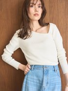 【ミラオーウェン/Mila Owen】のアシメネックリブニットトップス【ウォッシャブル】 WHT[001]|ID: prp329100004672068 ipo3291000000033772293