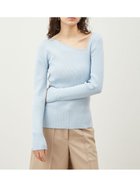 【ミラオーウェン/Mila Owen】のアシメネックリブニットトップス【ウォッシャブル】 BLU[086]|ID: prp329100004672068 ipo3291000000033772296