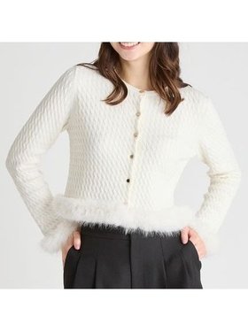 【セルフォード/CELFORD】の【限定カラーあり】シルクカシミア混ファートリムカーディガン 人気、トレンドファッション・服の通販 founy(ファニー) ファッション Fashion レディースファッション Fashion for Women トップス・カットソー Cut & Sew Tops カーディガン・羽織り Layered Style Cardigans カーディガン Cardigan, Knitwear シルク Silk, 100% Silk シンプル Simple, Minimal フロント Front, Front Design メタル Metal, Metal Parts エレガント 上品 Elegant |ID:prp329100004672126