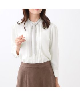【リフレクト/Reflect】の【配色ボウタイ付き】八分袖ジョーゼットブラウス 人気、トレンドファッション・服の通販 founy(ファニー) ファッション Fashion レディースファッション Fashion for Women トップス・カットソー Cut & Sew Tops シャツ・ブラウス・オフィスカジュアル Elegant Blouses & Button-Ups ジョーゼット Georgette, Semi-Sheer Fabric ドレープ Drape, Draping Fabric フロント Front, Front Design エレガント 上品 Elegant |ID:prp329100004672166