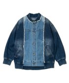 【ゴースローキャラバン/go slow caravan】のCUBE SUGAR/キューブシュガー Denim リブ付きリメイク風Gジャン (WOMENS) 人気、トレンドファッション・服の通販 founy(ファニー) ファッション Fashion レディースファッション Fashion for Women アウター Coat / Outerwear Collection ジャケット Jacket, Outerwear デニム Denim, Jeans Material ブリーチ Bleach, Washed Finish リメイク Remake, Reconstructed ロング Long, Long-Length thumbnail インディゴ|ID: prp329100004672168 ipo3291000000033772736