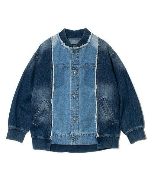 【ゴースローキャラバン/go slow caravan】のCUBE SUGAR/キューブシュガー Denim リブ付きリメイク風Gジャン (WOMENS) インテリア・キッズ・メンズ・レディースファッション・服の通販 founy(ファニー) 　ファッション　Fashion　レディースファッション　Fashion for Women　アウター　Coat / Outerwear Collection　ジャケット　Jacket, Outerwear　デニム　Denim, Jeans Material　ブリーチ　Bleach, Washed Finish　リメイク　Remake, Reconstructed　ロング　Long, Long-Length　インディゴ|ID: prp329100004672168 ipo3291000000033772736