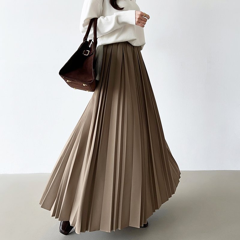 【ココモモ/COCOMOMO】のたっぷり大人プリーツ スカート ロングスカート 選べる丈 ロング マキシ インテリア・キッズ・メンズ・レディースファッション・服の通販 founy(ファニー) 　ファッション　Fashion　レディースファッション　Fashion for Women　スカート　Skirts　プリーツスカート / 上品フェミニンスタイル　Pleated Skirts　ロングスカート　Long Skirts / Maxi & Midi Skirts　おすすめ　Recommended / Our Picks　プリーツ　Pleats, Pleated　マキシ　Maxi, Full Length　ロング　Long, Long-Length　エレガント 上品　Elegant　ブラウン|ID: prp329100004672277 ipo3291000000034444873