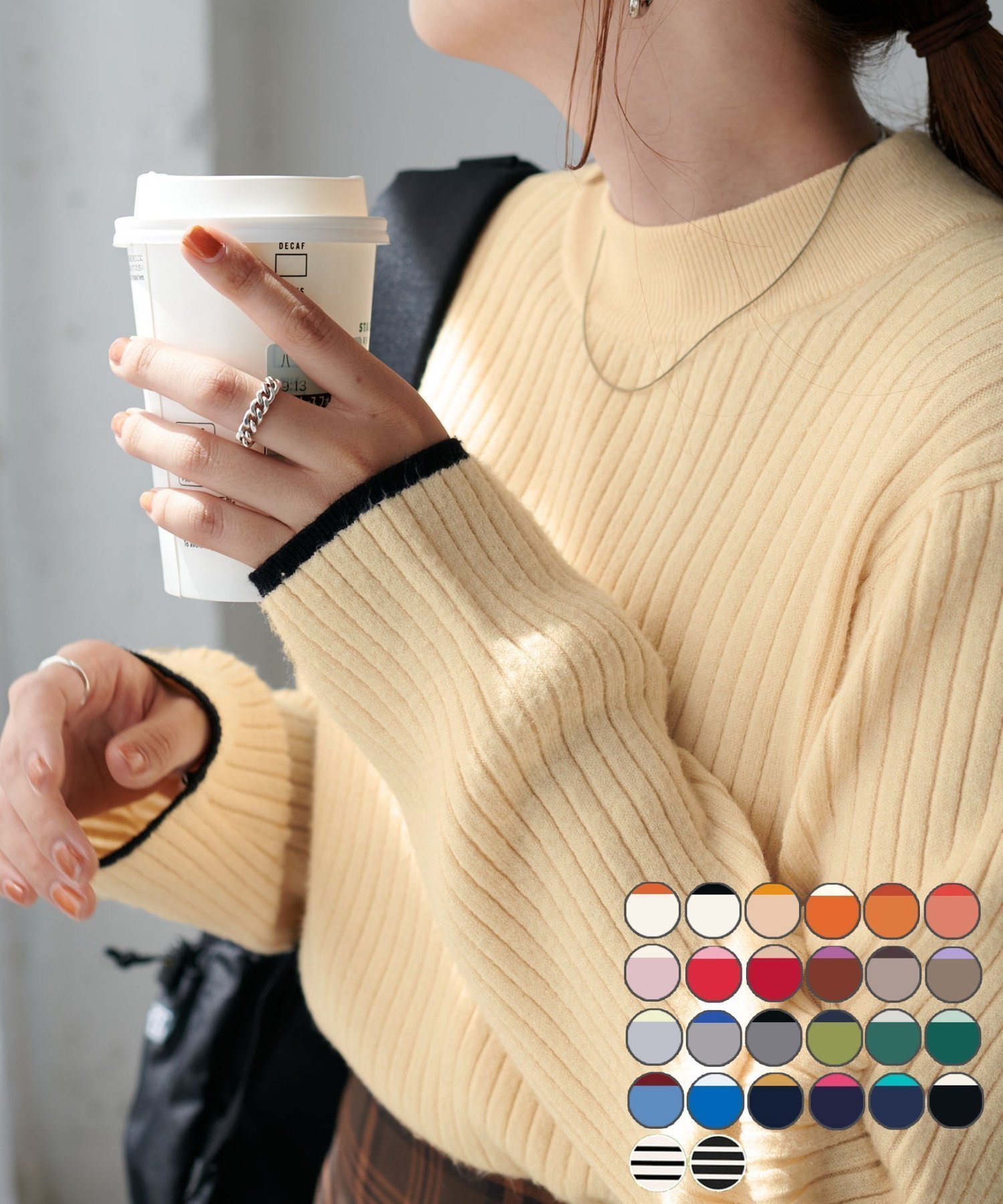 【ディスコート/Discoat】の【リバイバル/26色展開】モチモチリブパイピングハイネック《WEB限定》 インテリア・キッズ・メンズ・レディースファッション・服の通販 founy(ファニー) ファッション Fashion レディースファッション Fashion for Women シンプル Simple, Minimal フィット Fit, Slim Fit アイボリー|ID: prp329100004672306 ipo3291000000034870863