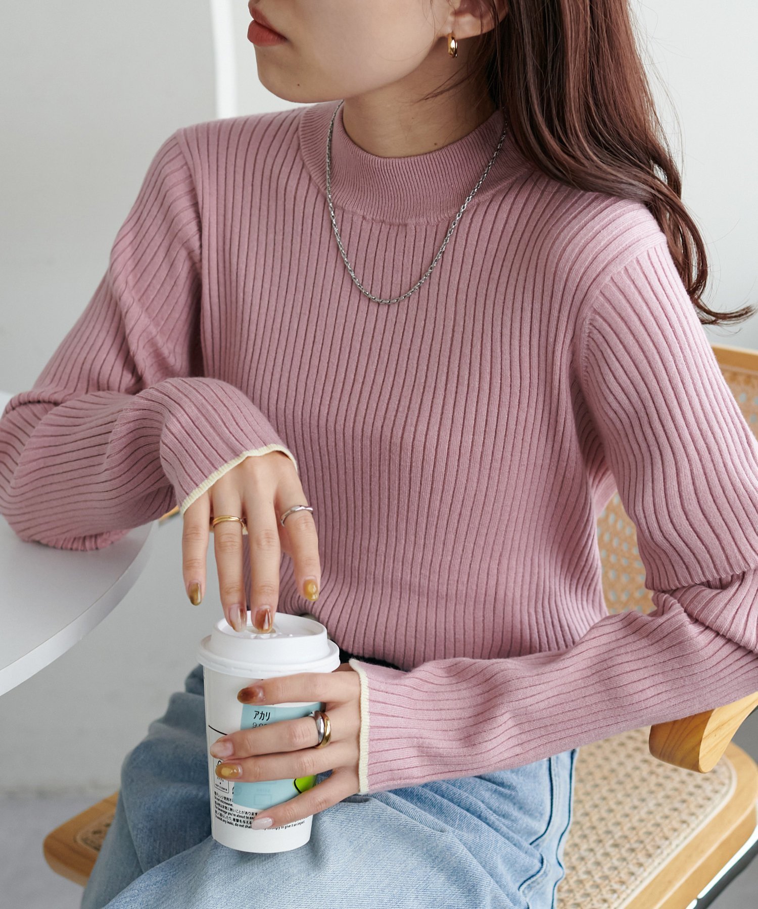 【ディスコート/Discoat】の【リバイバル/26色展開】モチモチリブパイピングハイネック《WEB限定》 インテリア・キッズ・メンズ・レディースファッション・服の通販 founy(ファニー) ファッション Fashion レディースファッション Fashion for Women シンプル Simple, Minimal フィット Fit, Slim Fit ピンク|ID: prp329100004672306 ipo3291000000034870875