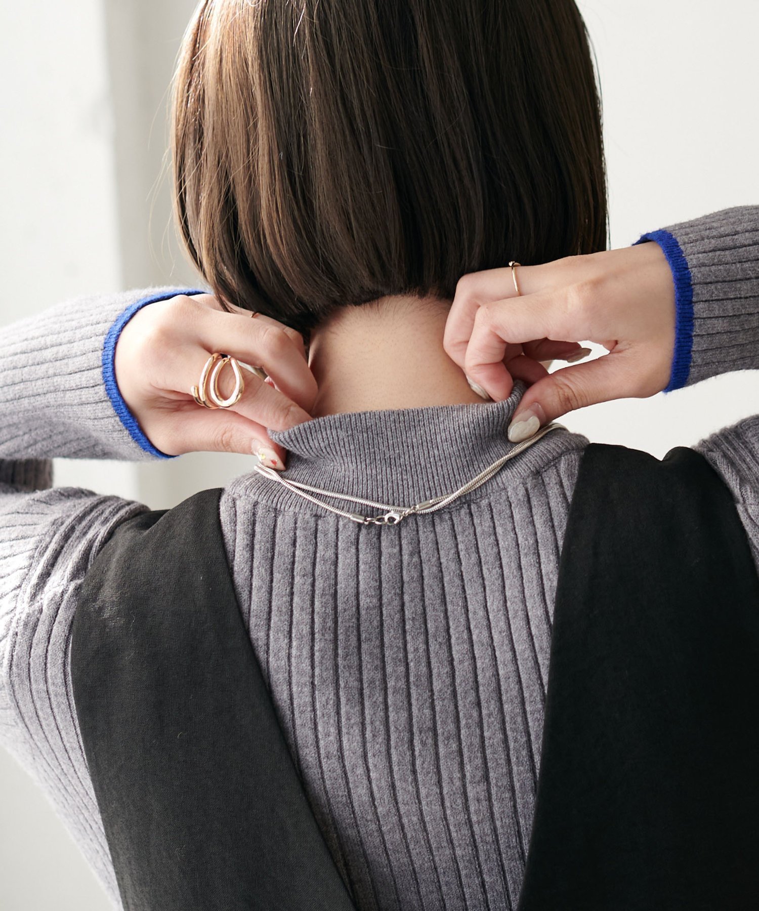 【ディスコート/Discoat】の【リバイバル/26色展開】モチモチリブパイピングハイネック《WEB限定》 インテリア・キッズ・メンズ・レディースファッション・服の通販 founy(ファニー) ファッション Fashion レディースファッション Fashion for Women シンプル Simple, Minimal フィット Fit, Slim Fit グレー|ID: prp329100004672306 ipo3291000000034870882