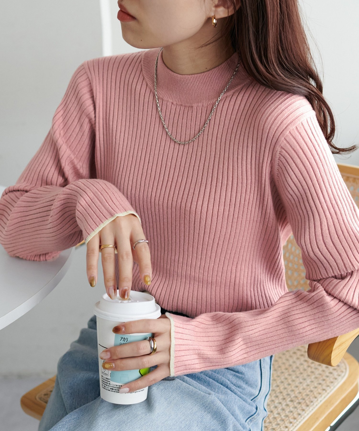 【ディスコート/Discoat】の【リピーター続出/26色展開】モチモチリブパイピングハイネック《WEB限定》 インテリア・キッズ・メンズ・レディースファッション・服の通販 founy(ファニー) 　ファッション　Fashion　レディースファッション　Fashion for Women　シンプル　Simple, Minimal　フィット　Fit, Slim Fit　ピンク|ID: prp329100004672306 ipo3291000000036072043