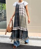 【チャオパニックティピー/CIAOPANIC TYPY】のH.Sシアーチェックパッチワークキャミワンピ ブラウン|ID: prp329100004672360 ipo3291000000033773464