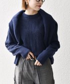 【シップス フォー ウィメン/SHIPS】のSHIPS any 手洗い可能 レース編み クルーネック ニット プルオーバー ネイビー|ID: prp329100004672366 ipo3291000000033956061