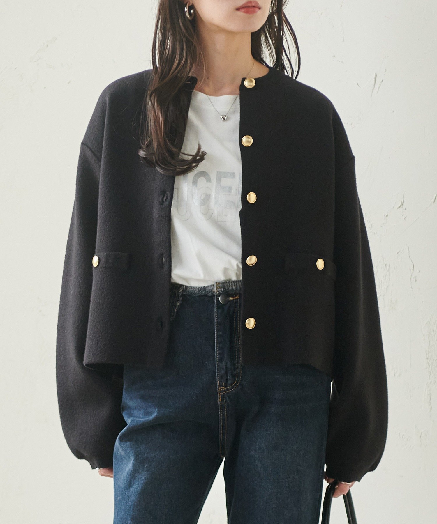 【ラナン/Ranan】のMTゴールド調ボタンニットカーデ インテリア・キッズ・メンズ・レディースファッション・服の通販 founy(ファニー) 　ファッション　Fashion　レディースファッション　Fashion for Women　トップス・カットソー　Cut & Sew Tops　ニット　Knit Tops & Sweaters　洗える　Machine Washable　カーディガン　Cardigan, Knitwear　コンパクト　Compact, Small Size　シンプル　Simple, Minimal　ジャケット　Jacket, Outerwear　スラックス　Slacks, Dress Pants　デニム　Denim, Jeans Material　なめらか　Smooth, Silky Texture　ボトム　Bottoms, Lower Wear　ポケット　Pocket, Pocket Detail　リブニット　Rib Knit, Ribbed Knit　おすすめ　Recommended / Our Picks　エレガント 上品　Elegant　ビジネス 仕事 通勤　Business / Work / Commuting　ブラック|ID: prp329100004672393 ipo3291000000033773586