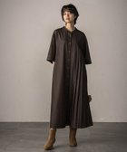 【メイソングレイ/MAYSON GREY】のアシンメトリープリーツシャツワンピース≪洗濯機で洗える≫ ブラウン|ID: prp329100004672429 ipo3291000000033773723