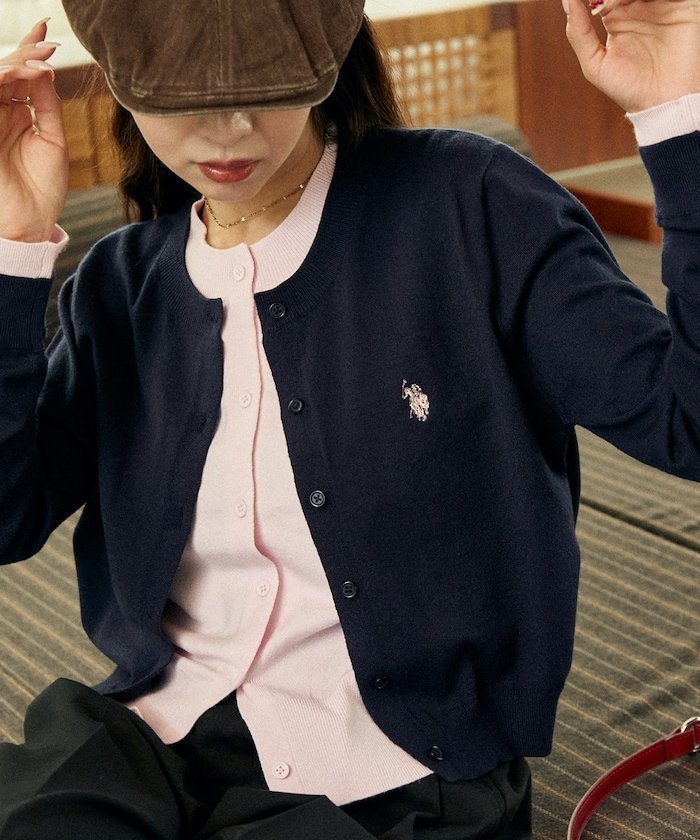 【フリークスストア/FREAK'S STORE】のフェイクレイヤード カーディガン 限定展開 25AW インテリア・キッズ・メンズ・レディースファッション・服の通販 founy(ファニー) 　ファッション　Fashion　レディースファッション　Fashion for Women　トップス・カットソー　Cut & Sew Tops　カーディガン・羽織り　Layered Style Cardigans　2025年　2025　2025-2026秋冬・A/W　Autumn/Winter 2025–26 AW25–26　カーディガン　Cardigan, Knitwear　ネイビー|ID: prp329100004672503 ipo3291000000034936988