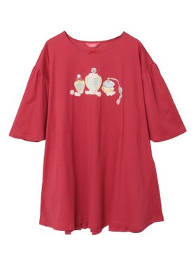 【ピンクハウス/PINK HOUSE】のパフュームプリントカットソーチュニック 人気、トレンドファッション・服の通販 founy(ファニー) ファッション Fashion レディースファッション Fashion for Women トップス・カットソー Cut & Sew Tops カットソー・ベーシックTシャツ Cut-and-Sewn Tops / Stretch Tees & Basics エレガント 上品 Elegant シルケット Silket, Silky Cotton フロント Front, Front Design プリント Print, Printed Pattern ベロア Velour, Soft Velvet リボン Ribbon, Bow ローズ Rose, Rose Motif |ID:prp329100004672516