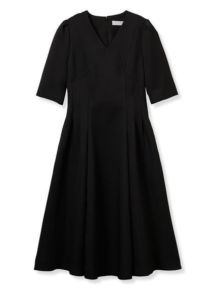 【セルフォード/CELFORD】のVネックフィット フレアワンピース 人気、トレンドファッション・服の通販 founy(ファニー) 　ファッション　Fashion　レディースファッション　Fashion for Women　ワンピース　Dresses　おすすめ　Recommended / Our Picks　クラシカル　Classical, Vintage-Inspired　スリット　Slit, Slit Detail　チェック　Check, Plaid, Tartan　トリプル　Triple, Three Layers　ネックレス　Necklace, Pendant Necklace　フィット　Fit, Slim Fit　フォーマル　Formal, Dressy　フレア　Flare, Flared　ポケット　Pocket, Pocket Detail　ロング　Long, Long-Length　羽織　Haori, Light Jacket　 other-1|ID: prp329100004672528 ipo3291000000033774062