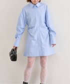 【ユーバイ スピック&スパン/U by Spick&Span】のサイドギャザーミニシャツワンピース ブルー A|ID: prp329100004672535 ipo3291000000033774091