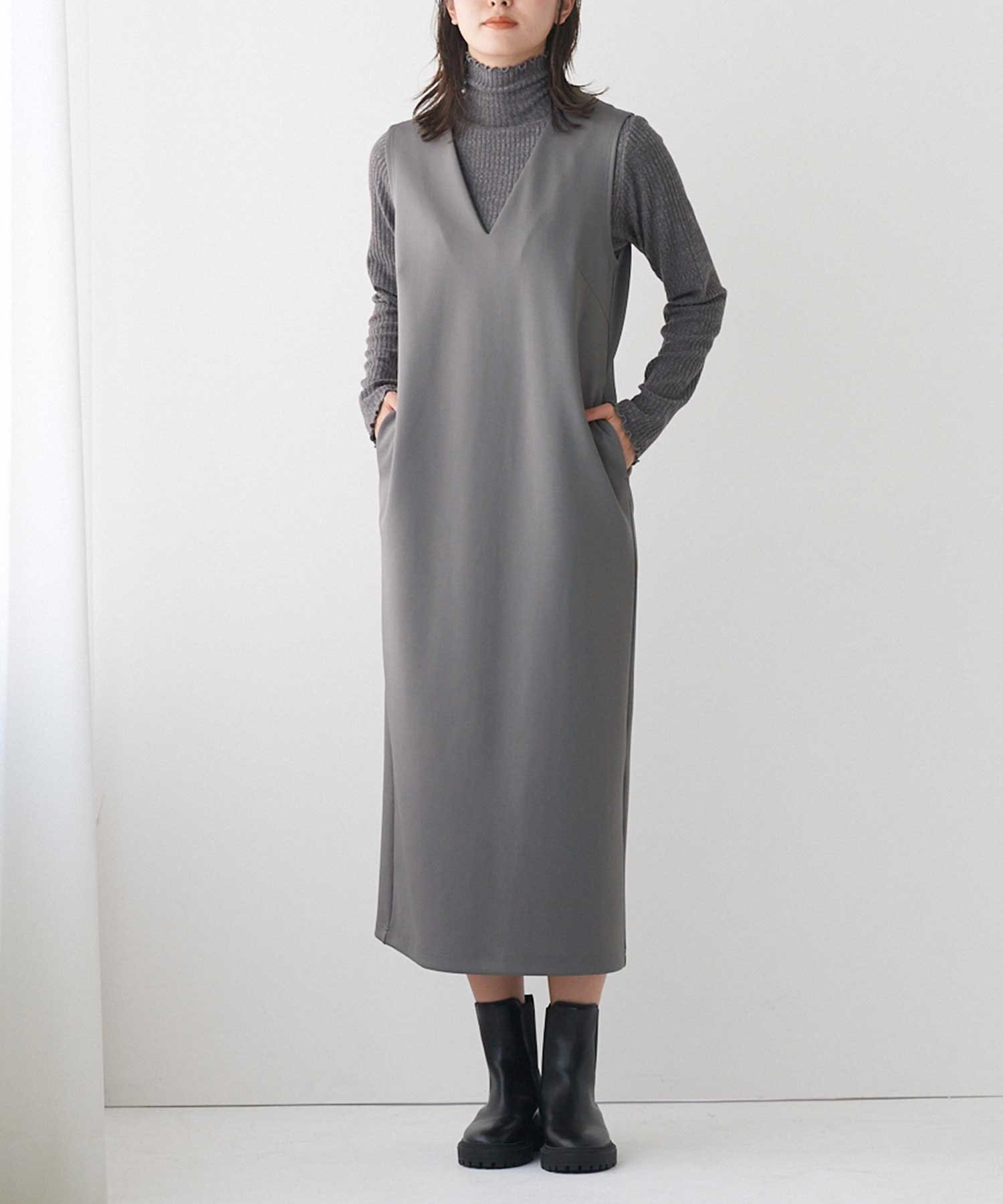 【その他のブランド/Other】の【ニットワンピース】 インテリア・キッズ・メンズ・レディースファッション・服の通販 founy(ファニー) 　ファッション　Fashion　レディースファッション　Fashion for Women　ワンピース　Dresses　ニットワンピース　Knit Dresses　グレー|ID: prp329100004672553 ipo3291000000033774148