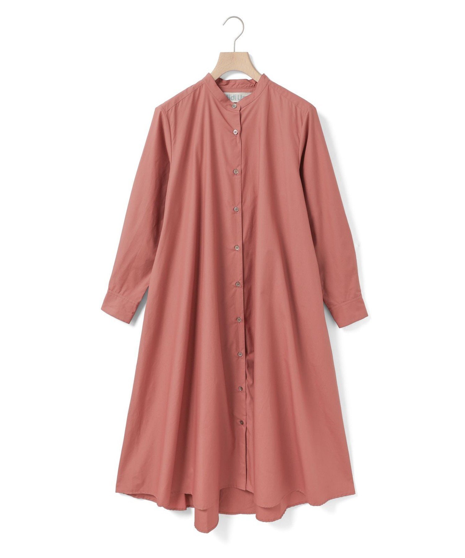 【マーコート/MARcourt】のMidiUmi Aラインバンドカラーシャツワンピース インテリア・キッズ・メンズ・レディースファッション・服の通販 founy(ファニー) 　ファッション　Fashion　レディースファッション　Fashion for Women　ワンピース　Dresses　シャツワンピース / 1枚で着映えコーデ　Shirt Dresses　シンプル　Simple, Minimal　スニーカー　Sneakers, Trainers　タイプライター　Typewriter Fabric, Crisp Cotton　フロント　Front, Front Design　ポケット　Pocket, Pocket Detail　ロング　Long, Long-Length　定番　Standard, Basic Item　無地　Plain, Solid Color　長袖　Long Sleeve, Full Sleeve　ピンク|ID: prp329100004672575 ipo3291000000033774213