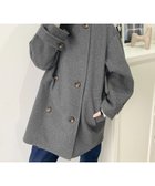 【モーメントプラス/moment+ / MEN】のフェイクウールシャギーチェック 無地オーバーサイズミドル丈Pコートジャケット グレー系その他|ID: prp329100004672604 ipo3291000000033774327