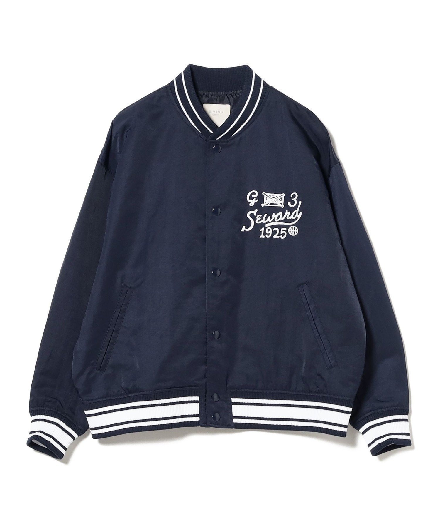 【ビーミングライフストアバイビームス/B:MING LIFE STORE by BEAMS】の撥水 スタジャン(S~L) インテリア・キッズ・メンズ・レディースファッション・服の通販 founy(ファニー) 　ファッション　Fashion　レディースファッション　Fashion for Women　デニム　Denim, Jeans Material　ボーダー　Border, Stripe　NAVY|ID: prp329100004672609 ipo3291000000033774345