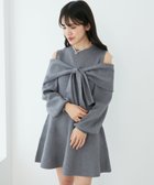 【マジェスティック レゴン/MAJESTIC LEGON】のビジューリボンニットミニワンピース グレー|ID: prp329100004672612 ipo3291000000033774358