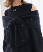 【マジェスティック レゴン/MAJESTIC LEGON】のビジューリボンニットミニワンピース ブラック|ID: prp329100004672612 ipo3291000000033774361