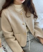 【ジュノア/JUNOAH】の金ボタンツイードジャケット ベージュ|ID: prp329100004672648 ipo3291000000034620087