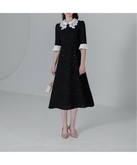 【レジャ/Leja】のLEJA-花柄レースカラースパンコールAラインワンピースドレス 結婚式レディース 人気、トレンドファッション・服の通販 founy(ファニー) ファッション Fashion レディースファッション Fashion for Women ワンピース Dresses フォーマル・パーティードレス・結婚式用ドレス Elegant & Casual Dresses Aラインワンピース・フレアシルエット A-Line Dresses / Flared Silhouette Dresses エレガント 上品 Elegant オケージョン Occasion Wear スパンコール Sequins, Sequin Embellishment スリーブ Sleeve, Long Sleeve / Short Sleeve ドレス Dress, One-Piece バランス Balance, Style Balance フェミニン Feminine, Girly フォーマル Formal, Dressy マーメイド Mermaid, Fishtail Silhouette リボン Ribbon, Bow レース Lace, Lace Fabric 結婚式 Wedding 披露宴 Wedding Reception 二次会 After Party |ID:prp329100004672653