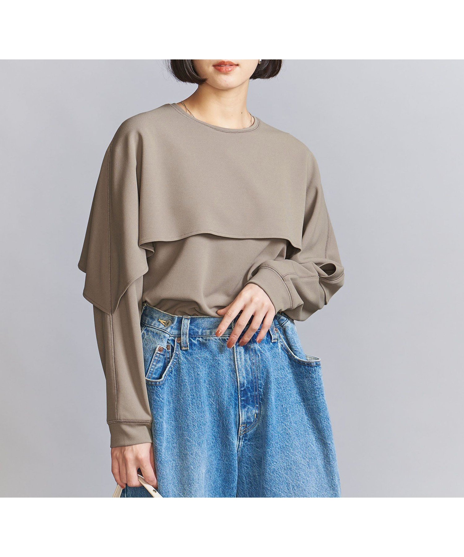 【ビューティ&ユース ユナイテッドアローズ/BEAUTY&YOUTH / UNITED ARROWS】の【WEB限定 Wardrobe DAILY MINIMAL】ケープフリル レイヤーカットソー インテリア・キッズ・メンズ・レディースファッション・服の通販 founy(ファニー) 　ファッション　Fashion　レディースファッション　Fashion for Women　トップス・カットソー　Cut & Sew Tops　カットソー・ベーシックTシャツ　Cut-and-Sewn Tops / Stretch Tees & Basics　オケージョン　Occasion Wear　カットソー　Cut and Sewn Top　シンプル　Simple, Minimal　ジョーゼット　Georgette, Semi-Sheer Fabric　スラックス　Slacks, Dress Pants　デニム　Denim, Jeans Material　定番　Standard, Basic Item　フェミニン　Feminine, Girly　フリル　Frill, Ruffle　フレア　Flare, Flared　ボトム　Bottoms, Lower Wear　おすすめ　Recommended / Our Picks　エレガント 上品　Elegant　セレモニー　Ceremony　ビジネス 仕事 通勤　Business / Work / Commuting　MOCA|ID: prp329100004672689 ipo3291000000033863952