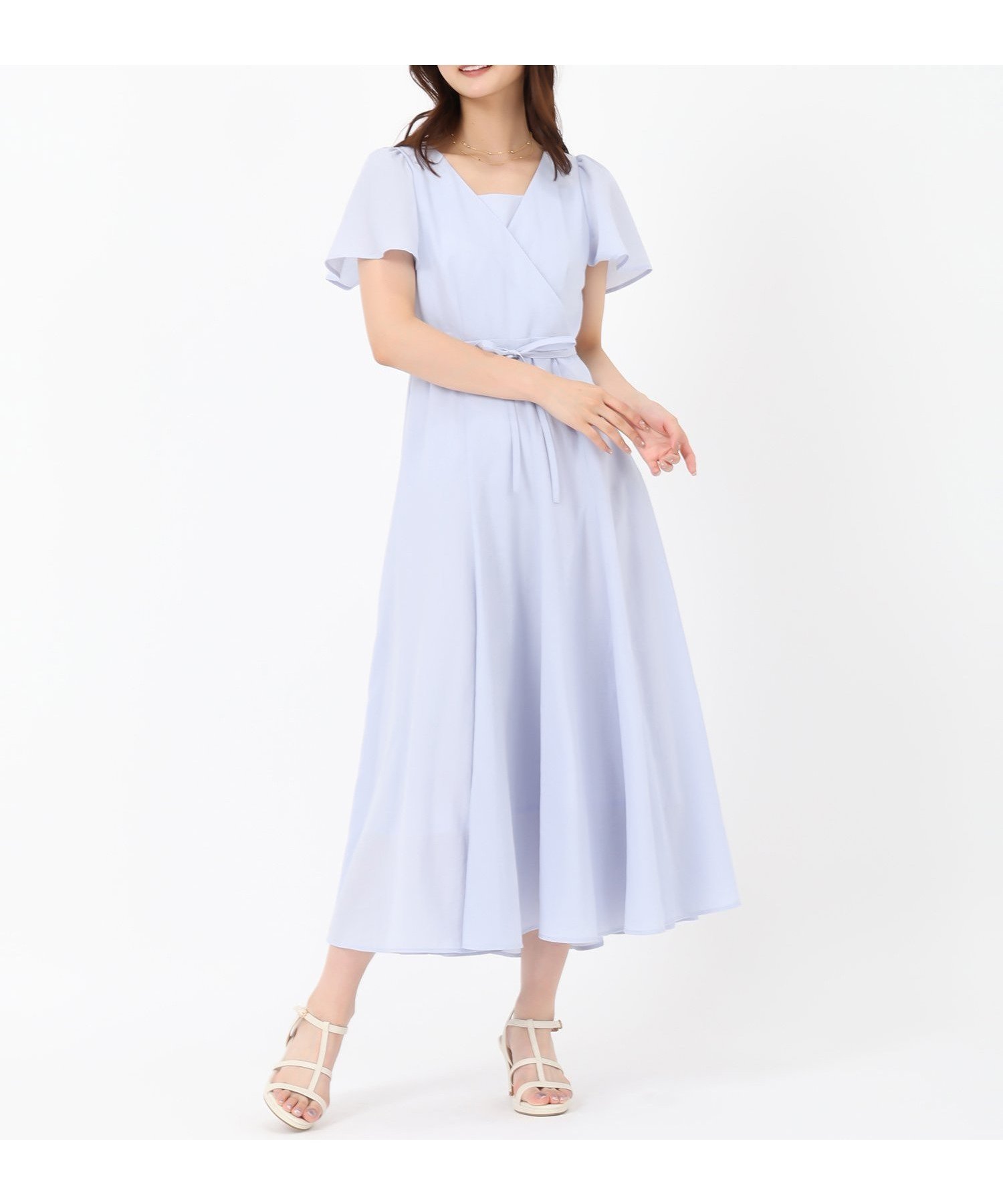 【ミッシュマッシュ/MISCH MASCH】の2025春夏新作 カシュクールフレアワンピース インテリア・キッズ・メンズ・レディースファッション・服の通販 founy(ファニー) 　ファッション　Fashion　レディースファッション　Fashion for Women　ワンピース　Dresses　2025年　2025　2025春夏・S/S　Spring/Summer 2025 SS25　フレア　Flare, Flared　リゾート　Resort, Vacation Style　リボン　Ribbon, Bow　リラックス　Relax, Relaxed Fit　エレガント 上品　Elegant　夏　Summer　春　Spring　S/S・春夏　SS, Spring/Summer, Warm Season　ブルー|ID: prp329100004672694 ipo3291000000033774731