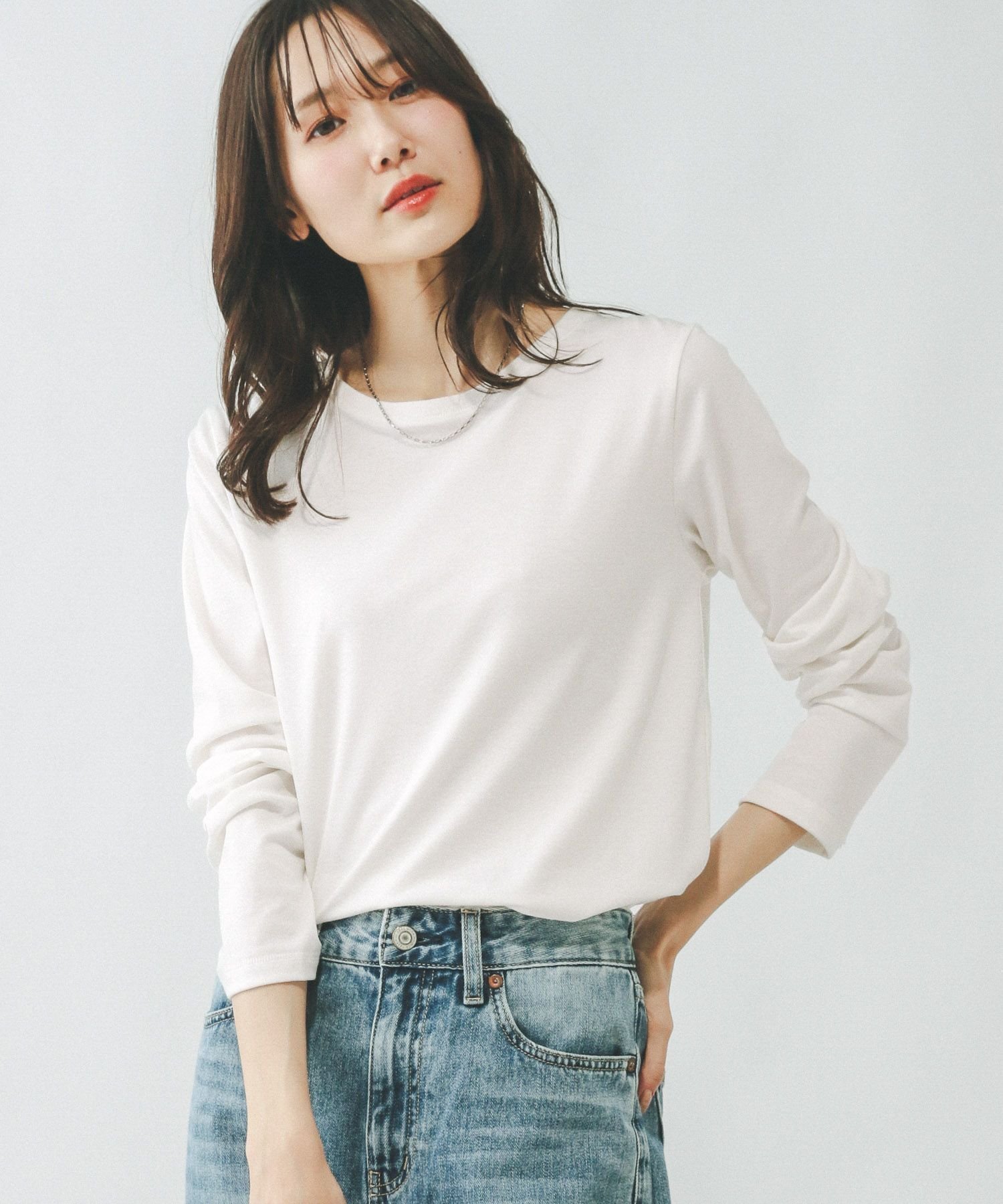 【グローバルワーク/GLOBAL WORK】のFffit エフィット/やわらかストレッチT長袖/291137 インテリア・キッズ・メンズ・レディースファッション・服の通販 founy(ファニー) 　ファッション　Fashion　レディースファッション　Fashion for Women　トップス・カットソー　Cut & Sew Tops　インナー　Innerwear　サロペット　Overalls, Salopette　ジャケット　Jacket, Outerwear　スウェット / スエット　Sweatshirt, Sweatwear　ストレッチ　Stretch, Stretchy Fabric　フィット　Fit, Slim Fit　ベーシック　Basic, Essential　吸水　Absorbent, Quick-Dry　長袖　Long Sleeve, Full Sleeve　オフ05|ID: prp329100004672701 ipo3291000000033982670