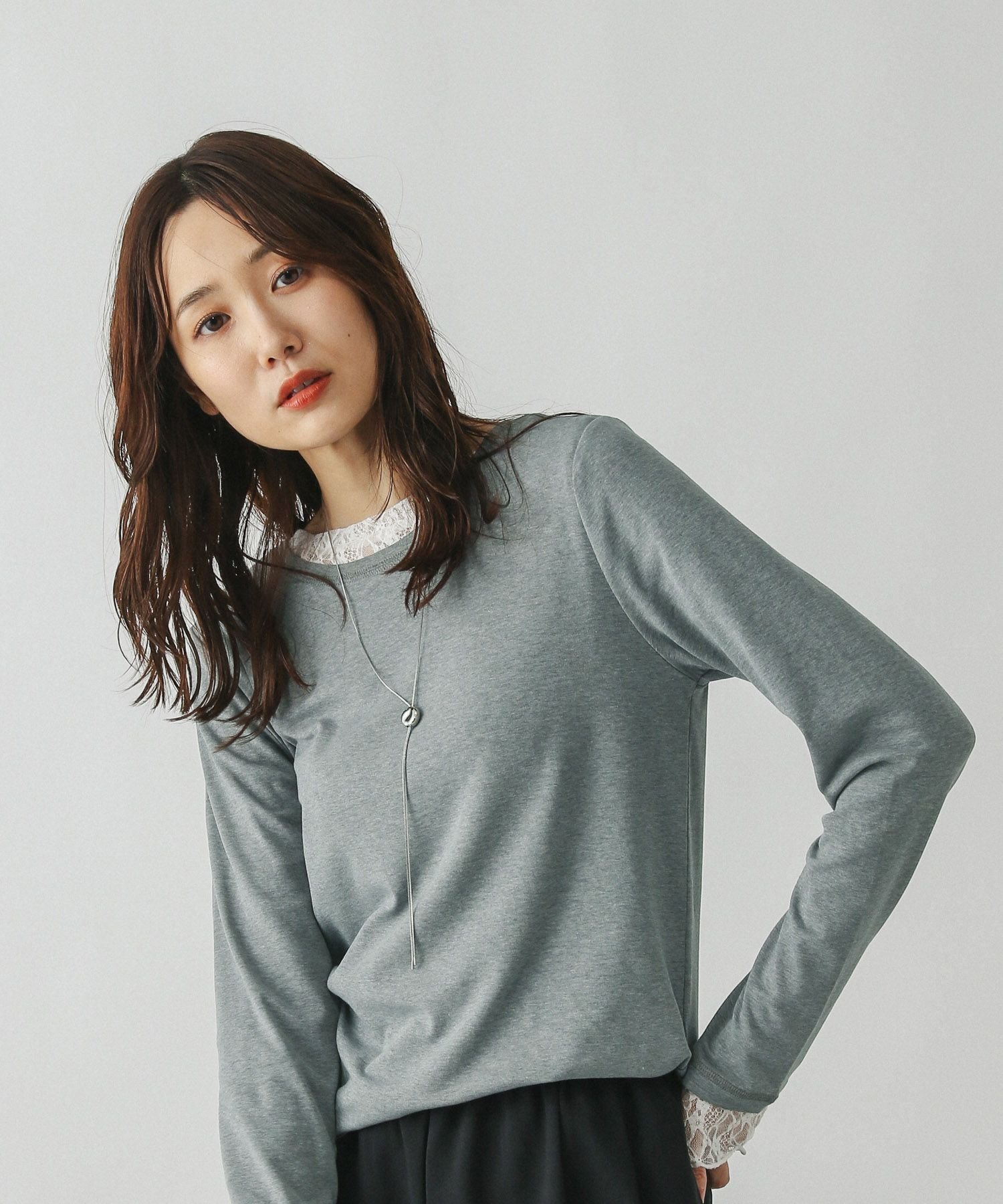 【グローバルワーク/GLOBAL WORK】のFffit エフィット/やわらかストレッチT長袖/291137 インテリア・キッズ・メンズ・レディースファッション・服の通販 founy(ファニー) 　ファッション　Fashion　レディースファッション　Fashion for Women　トップス・カットソー　Cut & Sew Tops　インナー　Innerwear　サロペット　Overalls, Salopette　ジャケット　Jacket, Outerwear　スウェット / スエット　Sweatshirt, Sweatwear　ストレッチ　Stretch, Stretchy Fabric　フィット　Fit, Slim Fit　ベーシック　Basic, Essential　吸水　Absorbent, Quick-Dry　長袖　Long Sleeve, Full Sleeve　杢グレー18|ID: prp329100004672701 ipo3291000000033982673