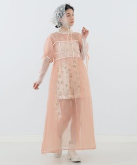 【カロリナ グレイサー/CAROLINA GLASER】の【8/7再値下げ】コルセット オーガンジーワンピース 人気、トレンドファッション・服の通販 founy(ファニー) ファッション Fashion レディースファッション Fashion for Women ワンピース Dresses オーガンジー Organza Fabric ガーリー Girly, Feminine Style コルセット Corset, Bustier サテン Satin, Glossy Fabric シアー Sheer, See-Through リボン Ribbon, Bow |ID:prp329100004672715