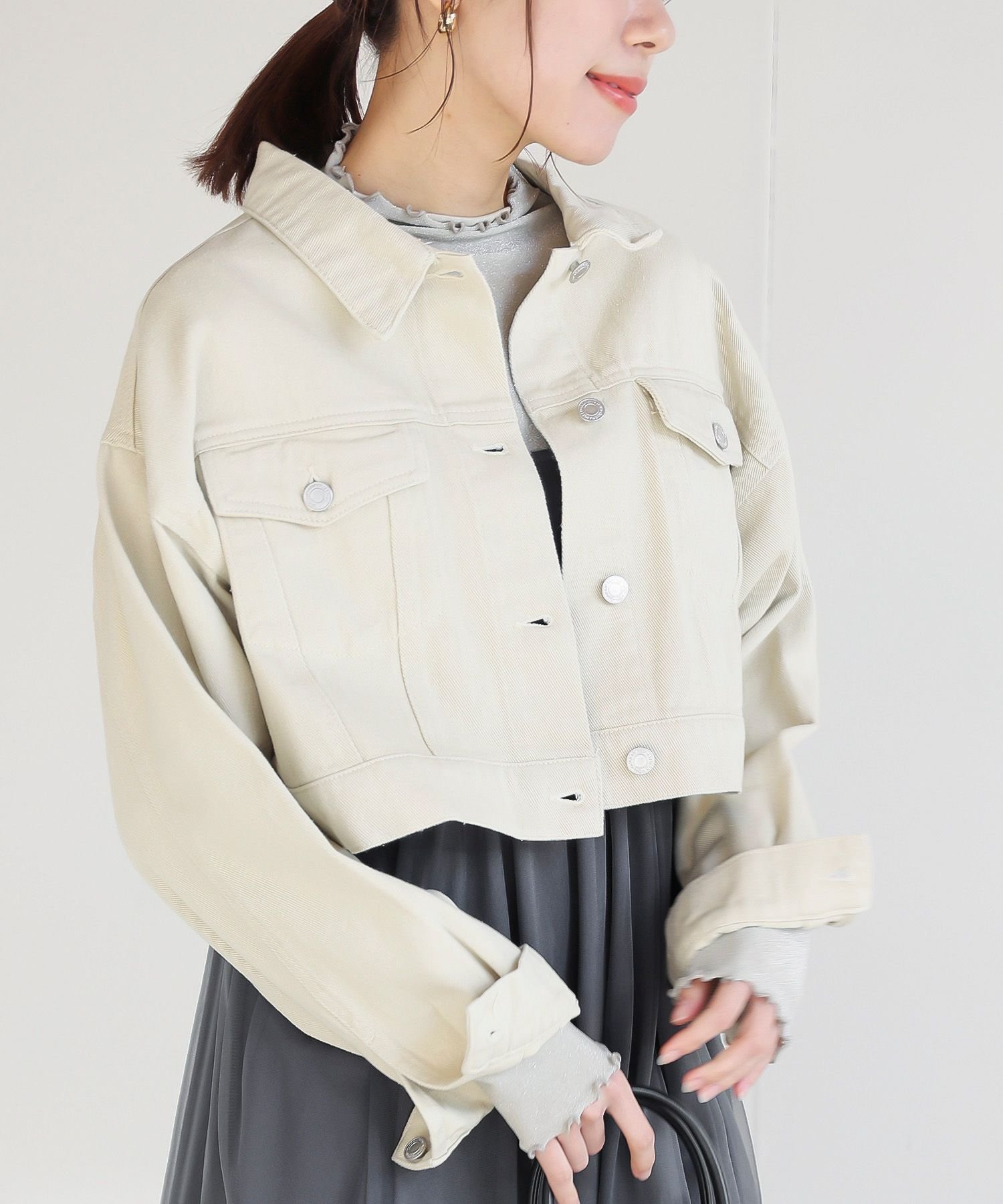 【アールピーエス/rps】のショートGジャン インテリア・キッズ・メンズ・レディースファッション・服の通販 founy(ファニー) 　ファッション　Fashion　レディースファッション　Fashion for Women　アウター　Coat / Outerwear Collection　クロップド　Cropped, Short Length　コンパクト　Compact, Small Size　ショート　Short, Short Length　ジャケット　Jacket, Outerwear　デニム　Denim, Jeans Material　ワイド　Wide, Wide Fit　アイボリー|ID: prp329100004672737 ipo3291000000033774902