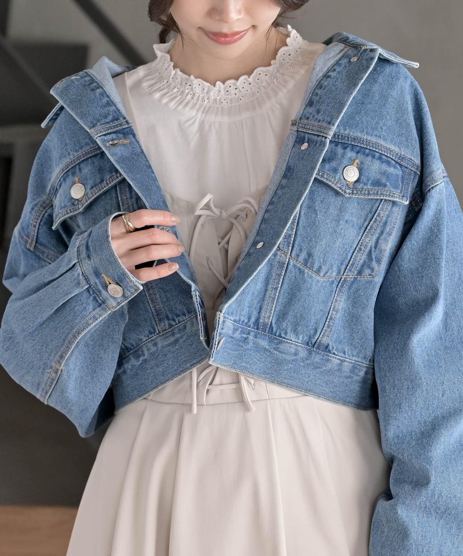 【アールピーエス/rps】のショートGジャン インテリア・キッズ・メンズ・レディースファッション・服の通販 founy(ファニー) 　ファッション　Fashion　レディースファッション　Fashion for Women　アウター　Coat / Outerwear Collection　クロップド　Cropped, Short Length　コンパクト　Compact, Small Size　ショート　Short, Short Length　ジャケット　Jacket, Outerwear　デニム　Denim, Jeans Material　ワイド　Wide, Wide Fit　ブルー|ID: prp329100004672737 ipo3291000000033774903