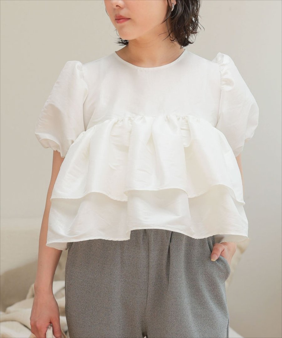 【ドノバン/DONOBAN】のシャイニーフレアトップス インテリア・キッズ・メンズ・レディースファッション・服の通販 founy(ファニー) 　ファッション　Fashion　レディースファッション　Fashion for Women　トップス・カットソー　Cut & Sew Tops　ホワイト|ID: prp329100004672801 ipo3291000000033775124