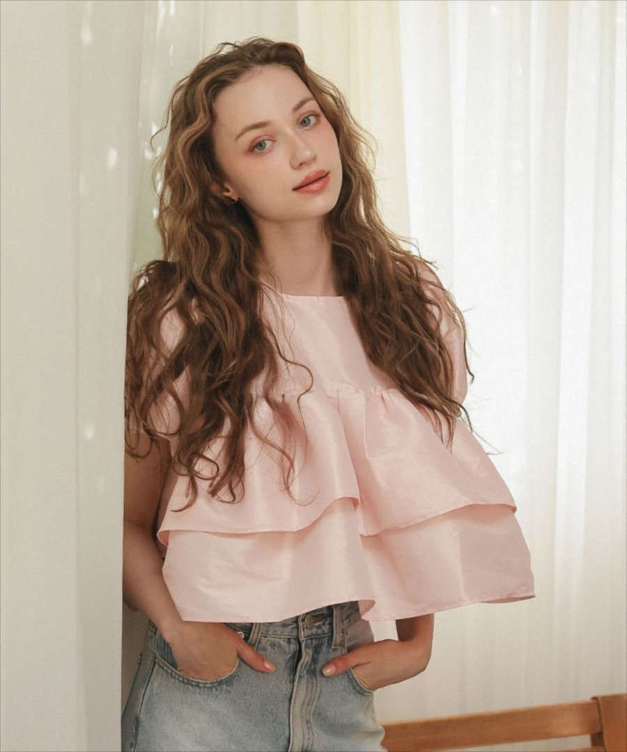 【ドノバン/DONOBAN】のシャイニーフレアトップス インテリア・キッズ・メンズ・レディースファッション・服の通販 founy(ファニー) 　ファッション　Fashion　レディースファッション　Fashion for Women　トップス・カットソー　Cut & Sew Tops　ライトピンク|ID: prp329100004672801 ipo3291000000033775129