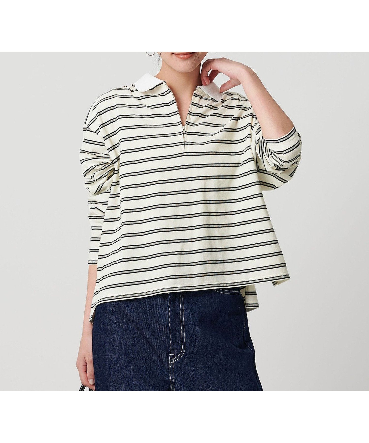 【ビューティ&ユース ユナイテッドアローズ/BEAUTY&YOUTH / UNITED ARROWS】の【WEB限定】マルチボーダー ハーフジッププルオーバー インテリア・キッズ・メンズ・レディースファッション・服の通販 founy(ファニー) 　ファッション　Fashion　レディースファッション　Fashion for Women　トップス・カットソー　Cut & Sew Tops　カジュアルプルオーバー・ニットトップス　Pullovers & Knit Tops / Casual Pullovers　おすすめ　Recommended / Our Picks　インナー　Innerwear　カットソー　Cut and Sewn Top　カーディガン　Cardigan, Knitwear　スリット　Slit, Slit Detail　ブルゾン　Blouson, Bomber Jacket　ボーダー　Border, Stripe　レギュラー　Regular, Standard Fit　OFF WHITE|ID: prp329100004672818 ipo3291000000033860528
