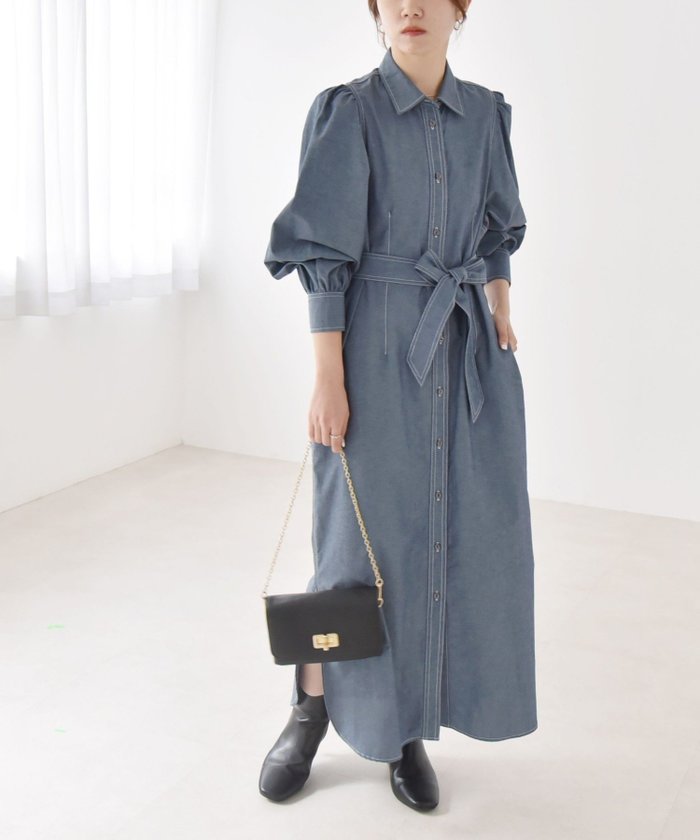 【シップス フォー ウィメン/SHIPS】のquaranciel 洗濯機可能 シャンブレー パフ ロング シャツ ワンピース インテリア・キッズ・メンズ・レディースファッション・服の通販 founy(ファニー) https://founy.com/ ファッション Fashion レディースファッション Fashion for Women ワンピース Dresses シャツワンピース / 1枚で着映えコーデ Shirt Dresses 2025年 2025 2025春夏・S/S Spring/Summer 2025 SS25 おすすめ Recommended / Our Picks インナー Innerwear エレガント 上品 Elegant シェイプ Shape, Slim Fit シャンブレー Chambray, Denim-Like Fabric シューズ Shoes, Footwear スリーブ Sleeve, Long Sleeve / Short Sleeve ソックス Socks, Hosiery フラット Flat, Flat Shoes リボン Ribbon, Bow ロング Long, Long-Length 洗える Machine Washable |ID: prp329100004672853 ipo3291000000033775339