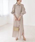 【シップス フォー ウィメン/SHIPS】のquaranciel 洗濯機可能 シャンブレー パフ ロング シャツ ワンピース ベージュ|ID: prp329100004672853 ipo3291000000033775342