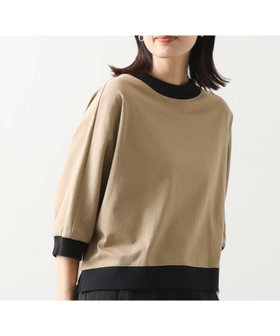 【グレディブリリアン/Gready Brilliant】のバイカラードルマン7分袖プルオーバー 人気、トレンドファッション・服の通販 founy(ファニー) ファッション Fashion レディースファッション Fashion for Women トップス・カットソー Cut & Sew Tops カジュアルプルオーバー・ニットトップス Pullovers & Knit Tops / Casual Pullovers コスチューム Costume, Outfit エレガント 上品 Elegant 日本製 Made In Japan |ID:prp329100004672886