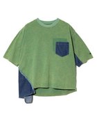 【ゴースローキャラバン/go slow caravan】のCUBE SUGAR/キューブシュガー 21/-天竺ケミカル加工Denim組み合わせTEE (WOMENS) 人気、トレンドファッション・服の通販 founy(ファニー) ファッション Fashion レディースファッション Fashion for Women ケミカル Chemical, Chemical Wash デニム Denim, Jeans Material ドッキング Docking, Mixed Material ビンテージ Vintage, Retro Style ポケット Pocket, Pocket Detail 切替 Switching, Contrast Panel thumbnail グリーン|ID: prp329100004672889 ipo3291000000033775477