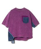 【ゴースローキャラバン/go slow caravan】のCUBE SUGAR/キューブシュガー 21/-天竺ケミカル加工Denim組み合わせTEE (WOMENS) 人気、トレンドファッション・服の通販 founy(ファニー) ファッション Fashion レディースファッション Fashion for Women ケミカル Chemical, Chemical Wash デニム Denim, Jeans Material ドッキング Docking, Mixed Material ビンテージ Vintage, Retro Style ポケット Pocket, Pocket Detail 切替 Switching, Contrast Panel thumbnail パープル|ID: prp329100004672889 ipo3291000000033775479